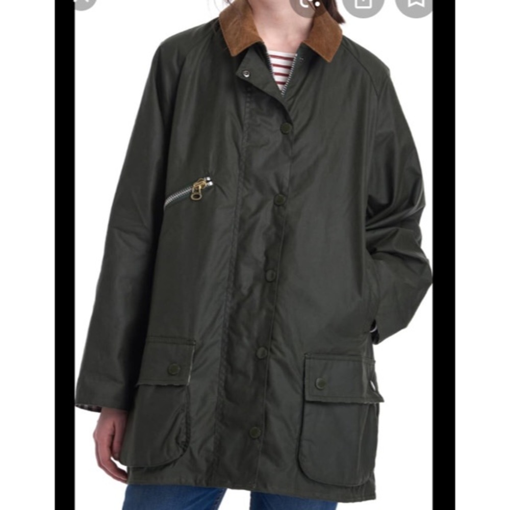 ALEXACHUNG Barbour Edith Waxed Cotton Jacket S 4